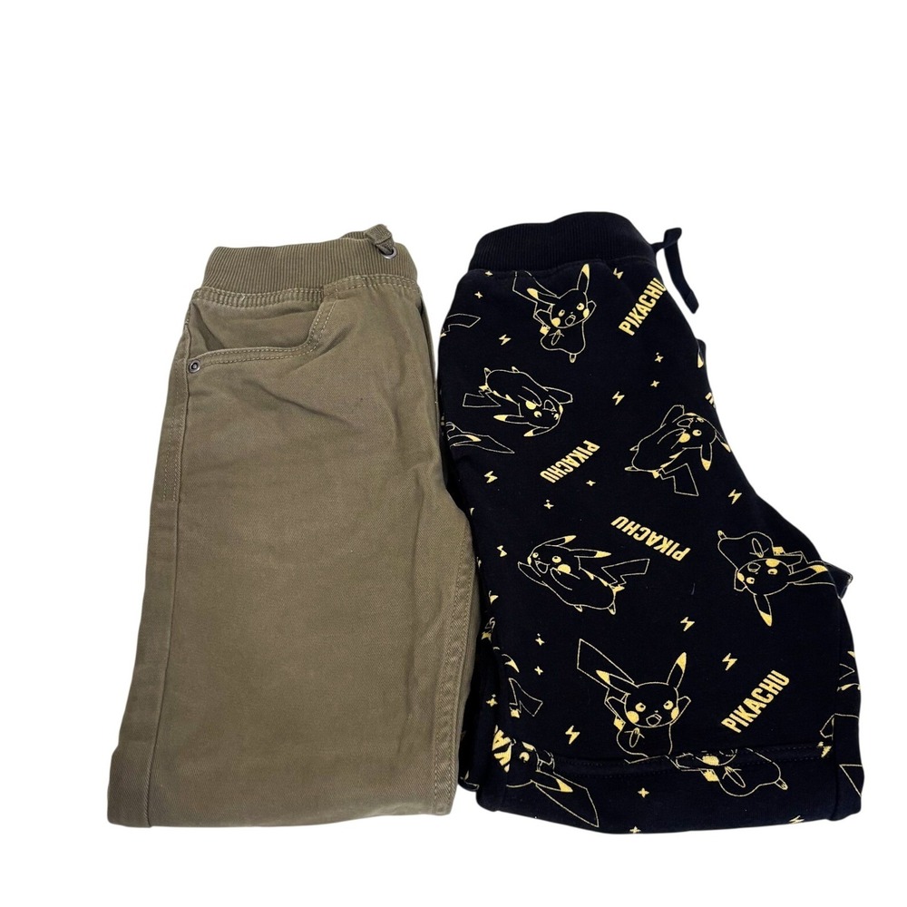 Hanna Andersson Kids Jogger & Chino Pants Bundle Size 6-7 Black Green Pokemon